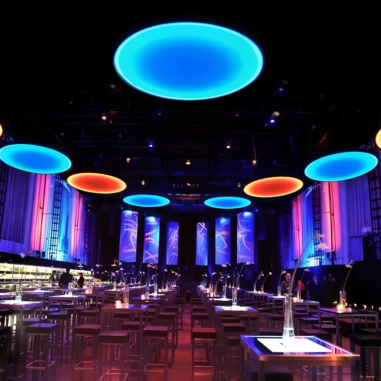 Creative Gradient Ambient Light Bars Colorful Music Bars for Taverns Barbecue Restaurants Amusement Parks Pendant Chandeliers