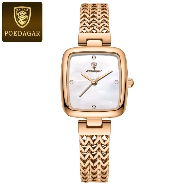 2026 New POEDAGAR 768 Waterproof Stainless Steel Ladies Quartz Watch Luxury Square Watch aperçu 9