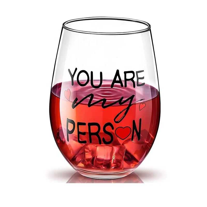 Customized Unique Wine Glass Tumbler Custom Logo Gold Foil Decal