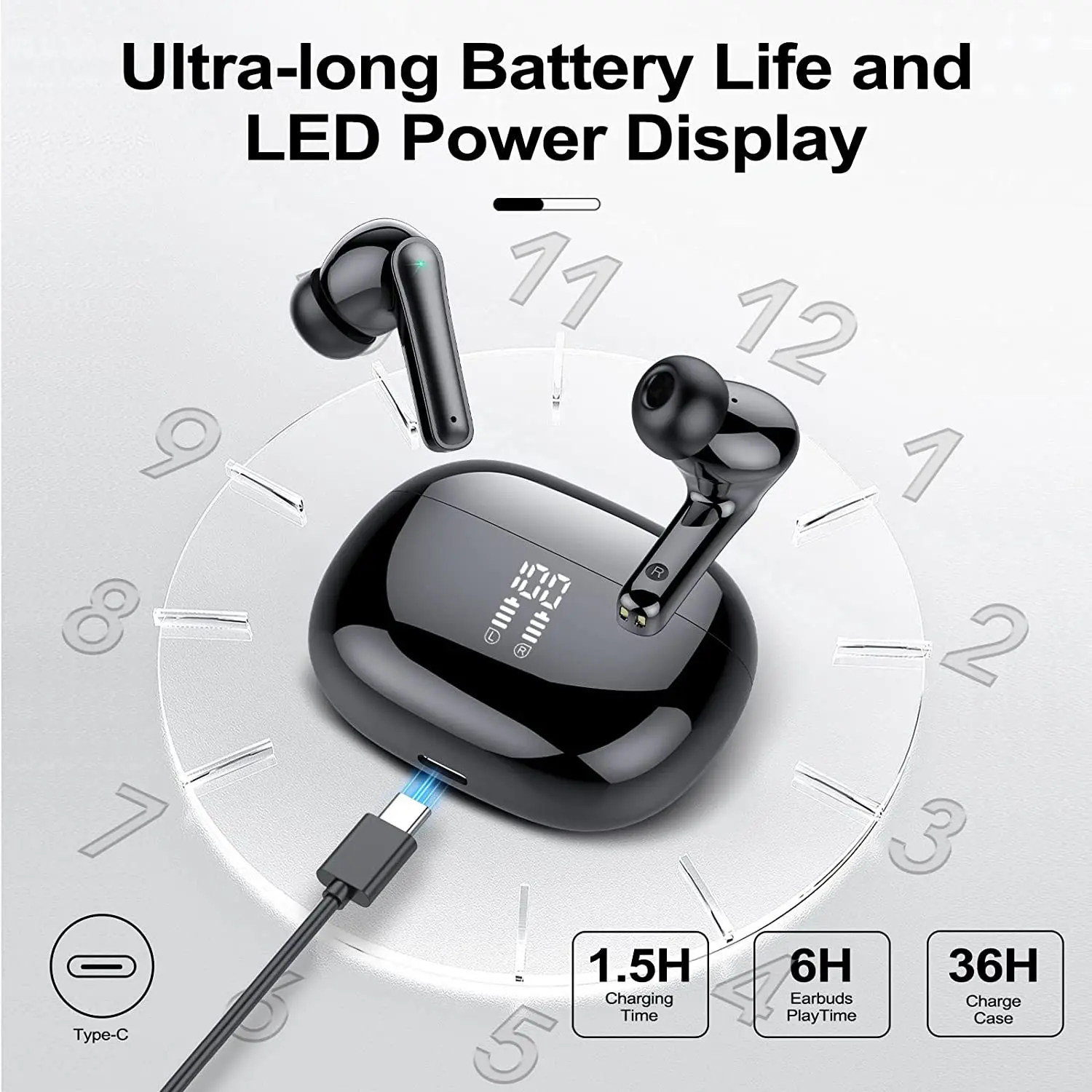 Active Noise Cancelling Tws Earbuds Bluetooth In-ear Headset