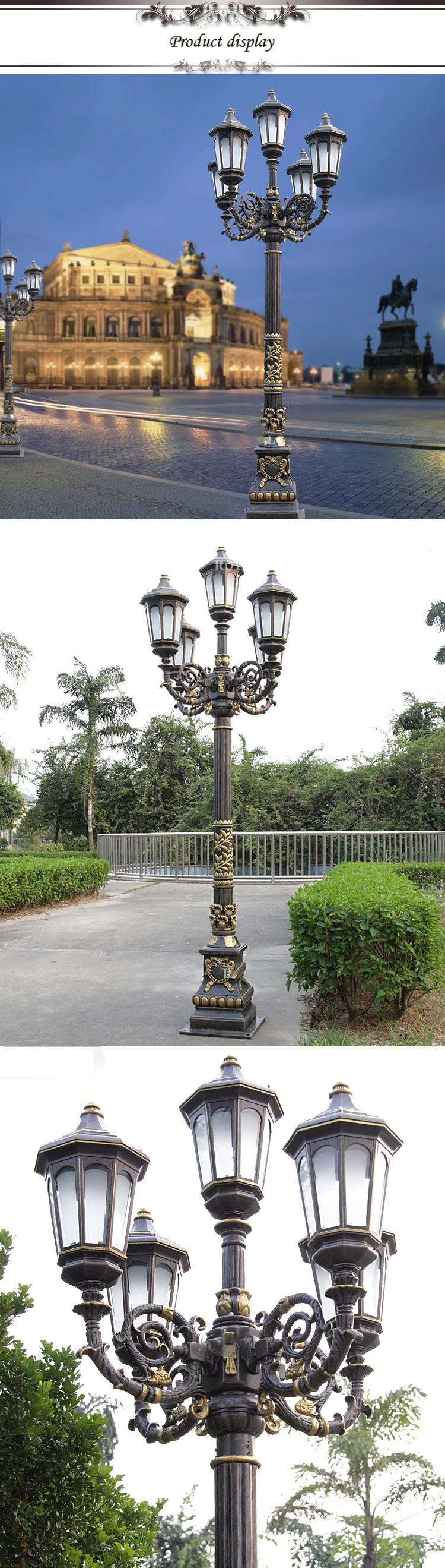 brass outdoor pillar lamp modern classic trend simple aluminum alloy solar post lights outdoor led