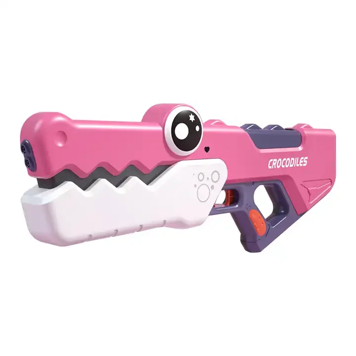 Pistola de agua de cocodrilo eléctrica para exteriores de alta presión para  niños, pistolas de juguete de plástico automáticas de 15m de alcance