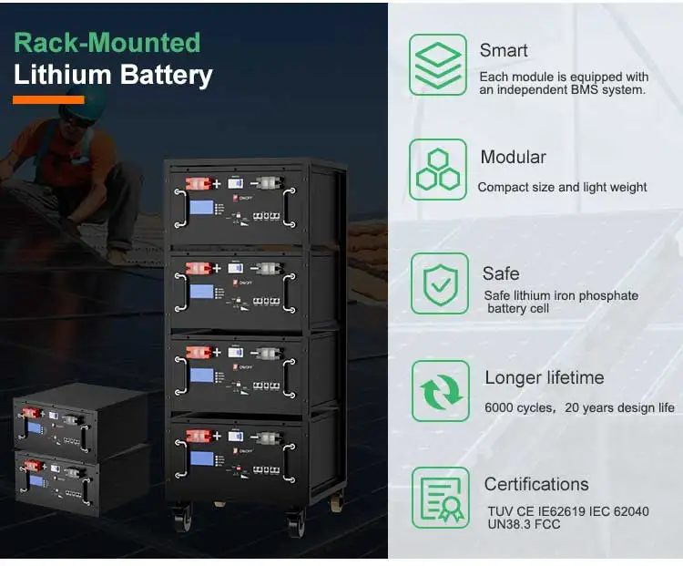 Lithium Battery Storage Racking Rack Mounted Energy Storage Battery 48V 51.2V Lithium Ion Battery 5kwh ...