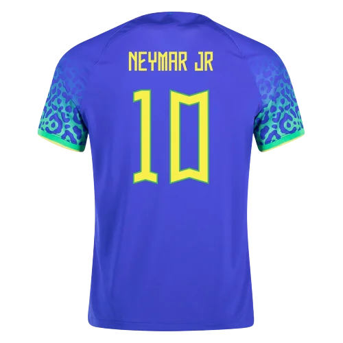 Camisa De Futebol 2022 Brasil Longe NEYMAR JR # 10 Camisas