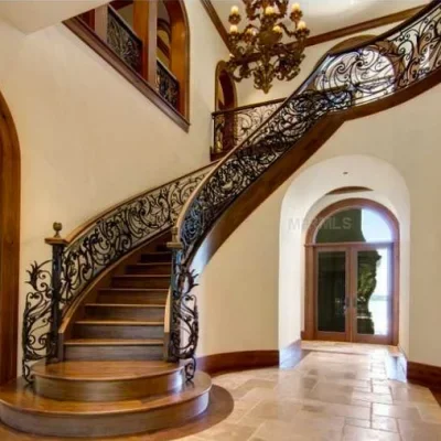 Natural Stone Blocks Anti Slip Villa Black Granite Block Staircase With Grooves Spiral Stair Case Staircase Granite Stair Tile