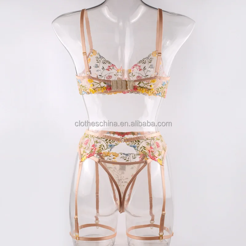 Chuangerm Oem 2024 New Fashion Wholesale Sexy Perspective Floral Bra