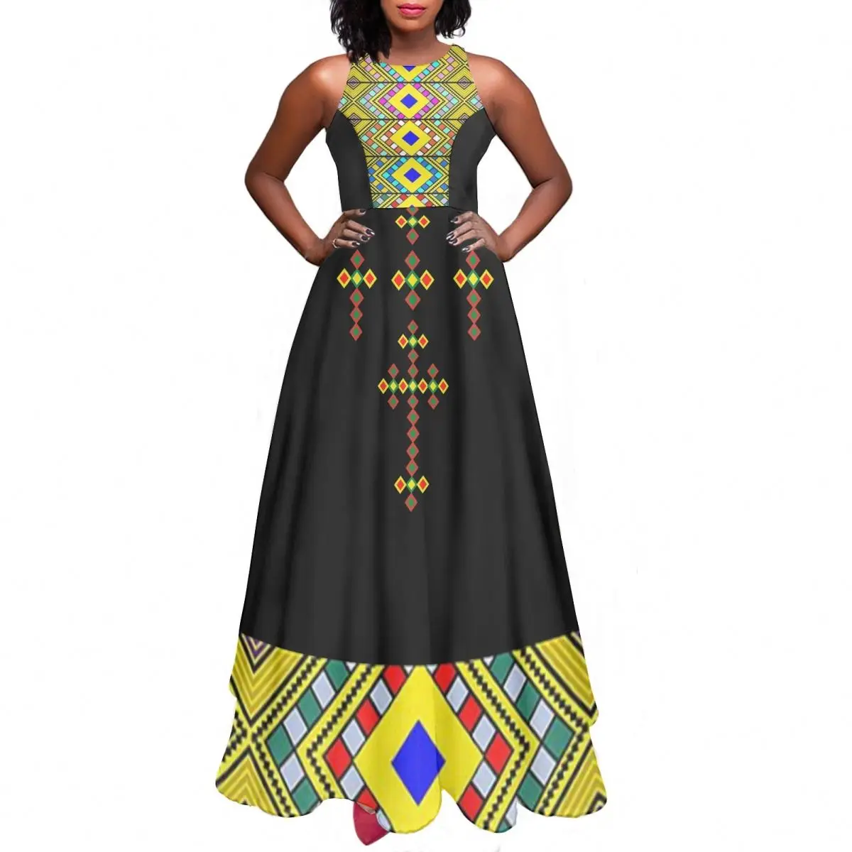Shop Ethiopian Tribal Ethnic Vintage Clothing - Elegant Maxi Dress
