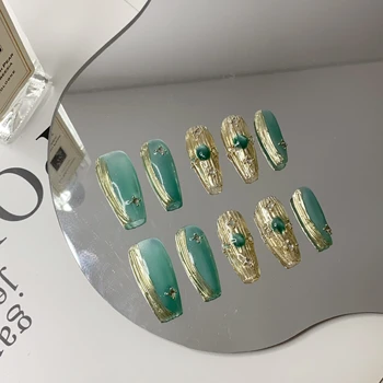Custom Artificial  False Nails High Quality Short Almond Square Private Label Soft Gels French Tip Wholesale Press on Nails