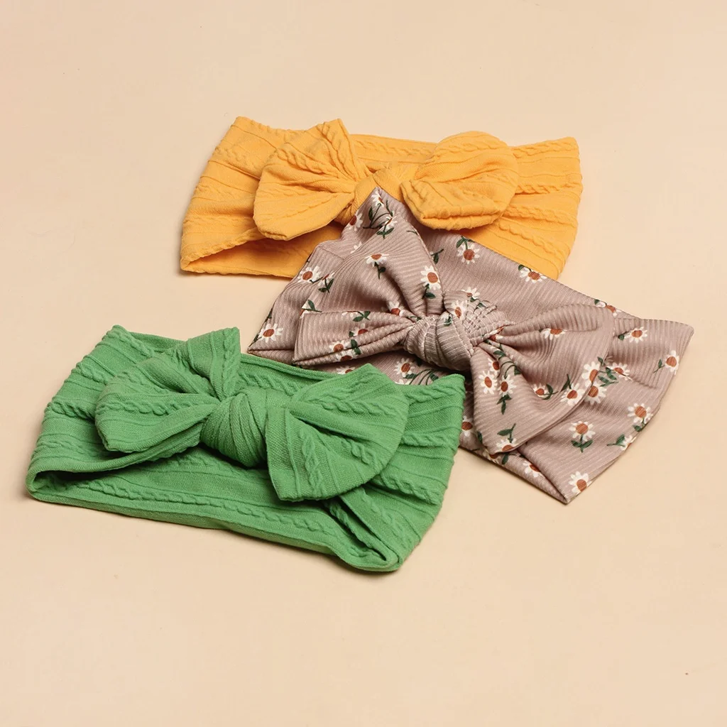 3Pcs Fashion Spring Summer New Arrival Baby Headscarf Cute Bows Kids Hairbands Fabric Accessory for Girls Parties