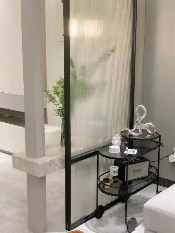 Modern Style Living Room Partition Divider Glass Inlaid Screen