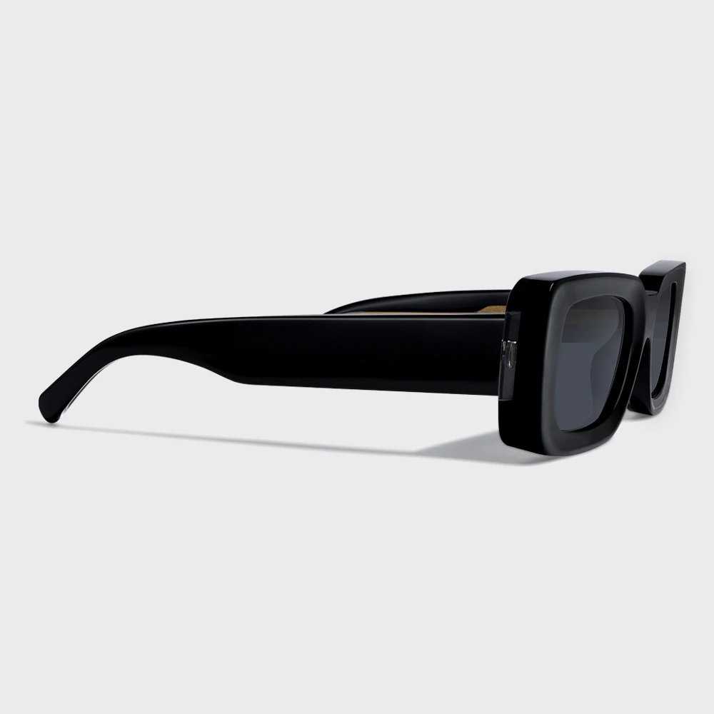 Yeetian Classic Retro Black Rectangular Hombre Occhiali Italian Bio Brand Logo Custom Thick Acetate Sunglasses