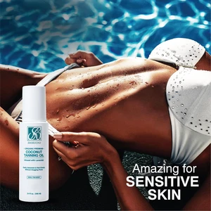 Private Label Coconut Oil Tanning Spray Moisturizer Hydrate Nourish Fast Absorbing Coconut Oil Lavender Tanning Oil Spray
