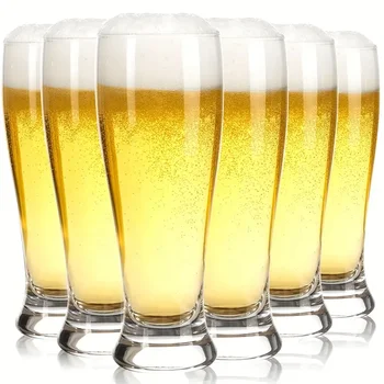 wholesale beer glass cup clear glassware pil-sner pint slim waist shape glass 20oz custom beer glasses