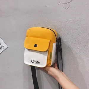 Fashion Single Shoulder Bag for Student Casual Canvas Handbag  Small Capacity Casual Bag with Simple Design for Cell Phone