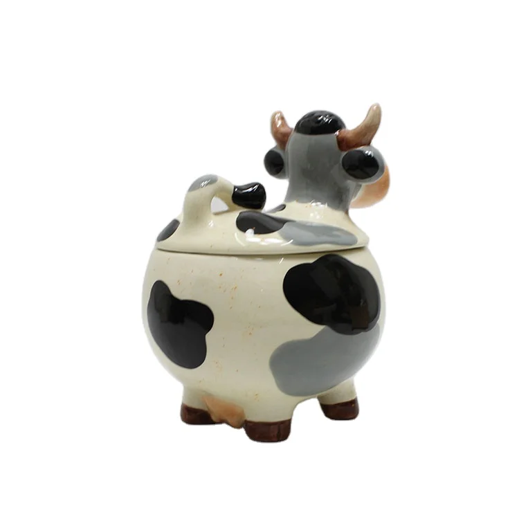 Cow Print Cookie Jar, Black and White Canister, Treat Jar