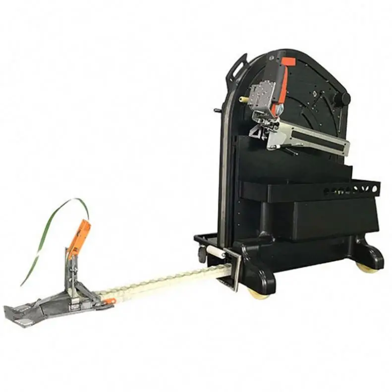 Semi-auto Pallet Portable Mobile Ergonomic Pallet Strapping System Plastic PP / PET Strap Feeding Machine Box Strapping Machine