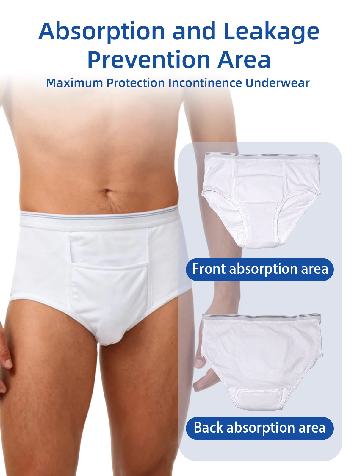 Wholesale Washable Men Briefs Adult Incontinence Underwear Heavy Flow  - product detail 1