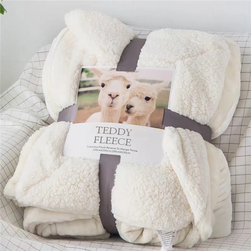 white teddy bear throw