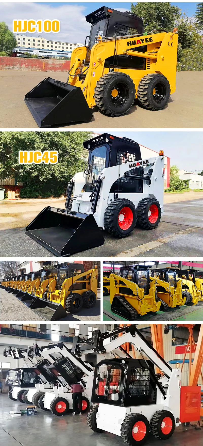 Huayee Mini Skid Steer Wheel Loader Skid Steer Diesel Loaders ...