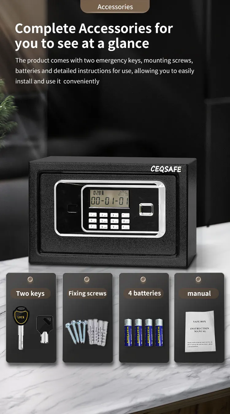 CEQSAFE High Security Mini Safe Box With Digital Keypad for Hotel Room details