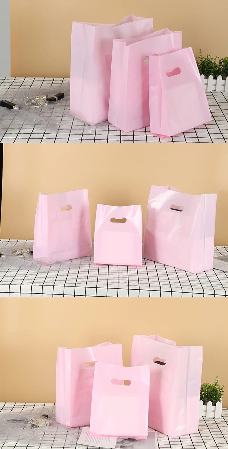 Wholesale Custom Matte Clear Plastic Packaging Bags Shopping Carry Pvc