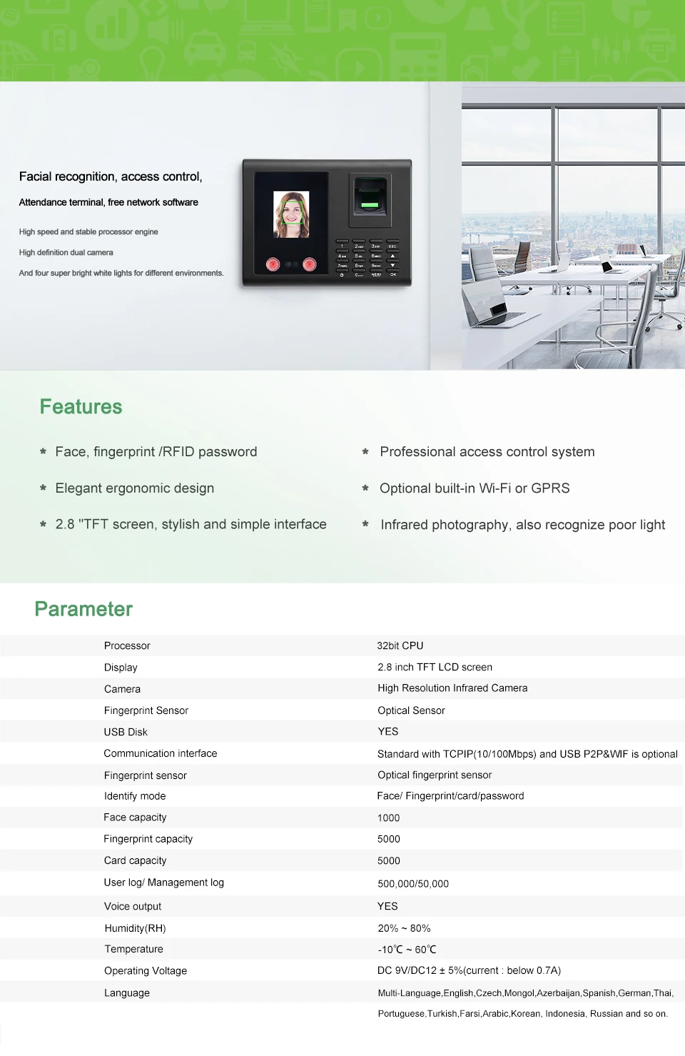 Eseye ID Card Fingerprint Biometric Access Control Device Time ...