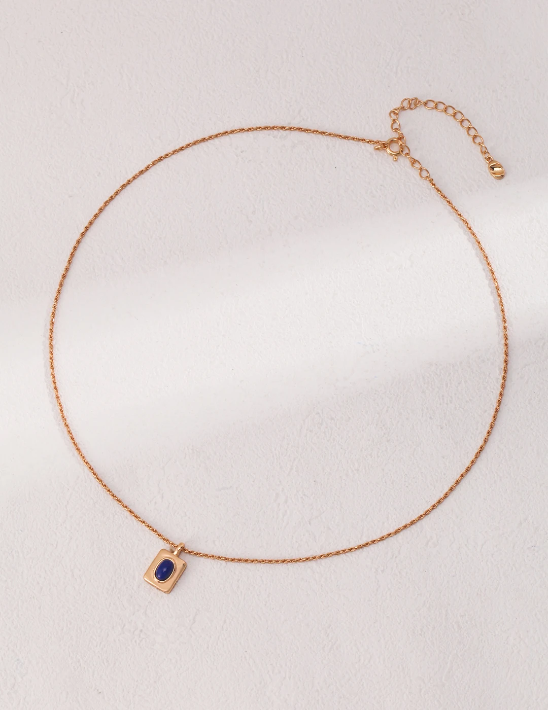 Small Square Tile Light Retro Palace S925 Silver Necklace Natural Lapis Lazuli for Wedding Party Dating Gift Daily Wear