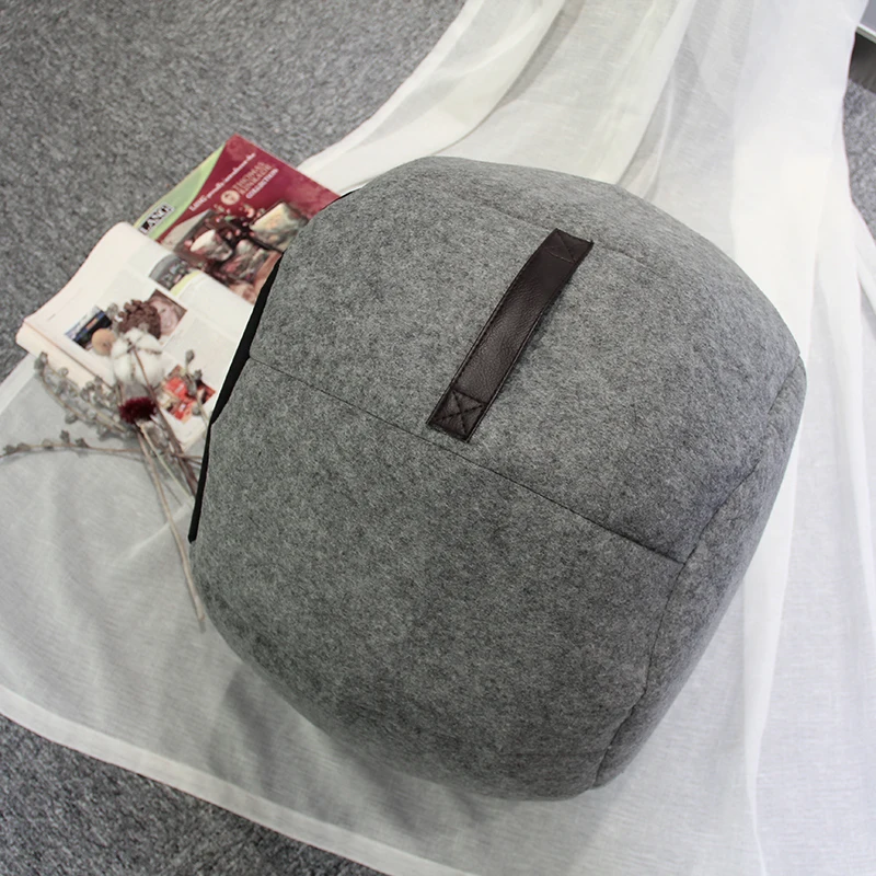 Custom Living Room Popular Portable Beanbag Pouf Beds Ottoman Round Decor Stool