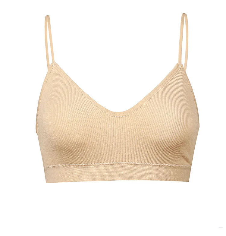 CHRLEISURE Elastic Gathering Bralette Push Up Bra Summer Anti