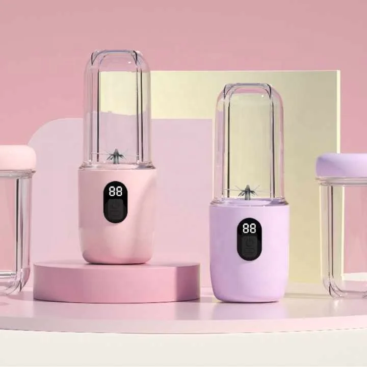 デジタル画面表示ジューサー ポータブルフルーツブレンダー 家庭用小型多機能電動フルーツ・野菜ジュースマシン 6