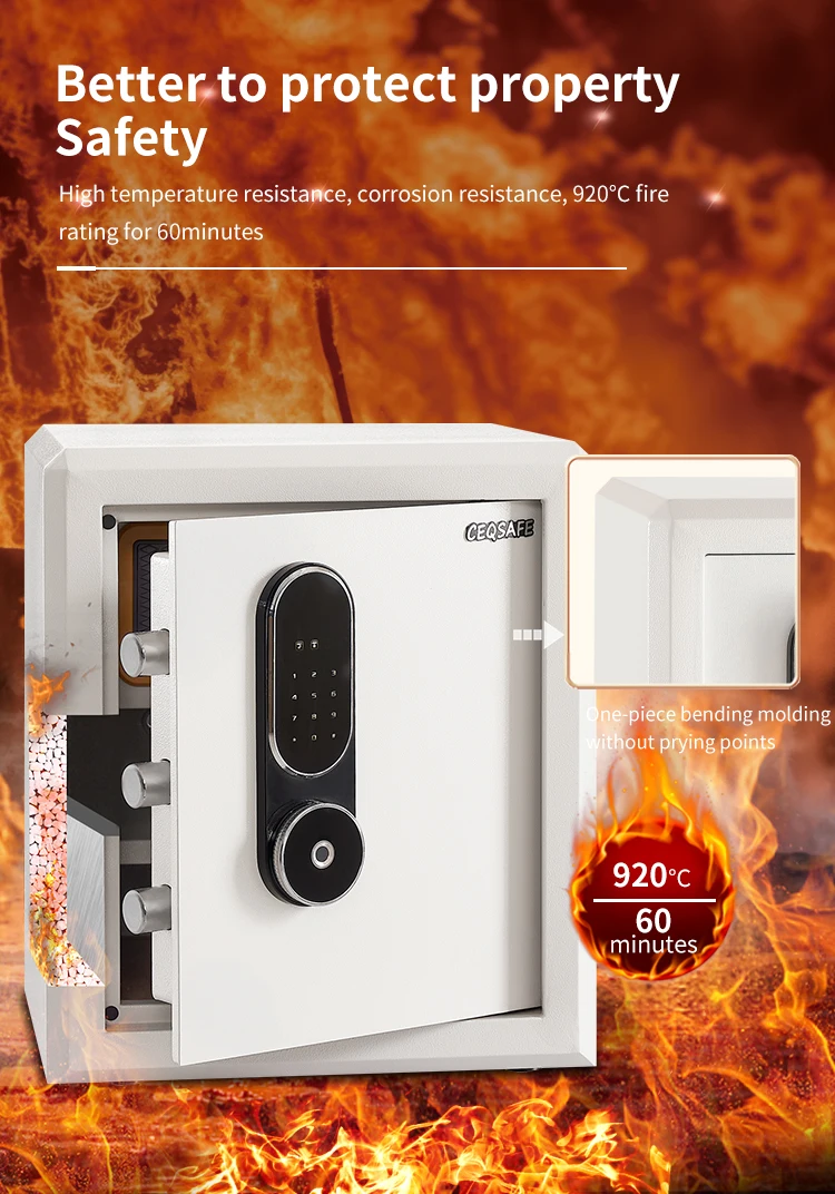 CEQSAFE High Security Strong Metal Money Fingerprint Biometric Safe Box for Money manufacture