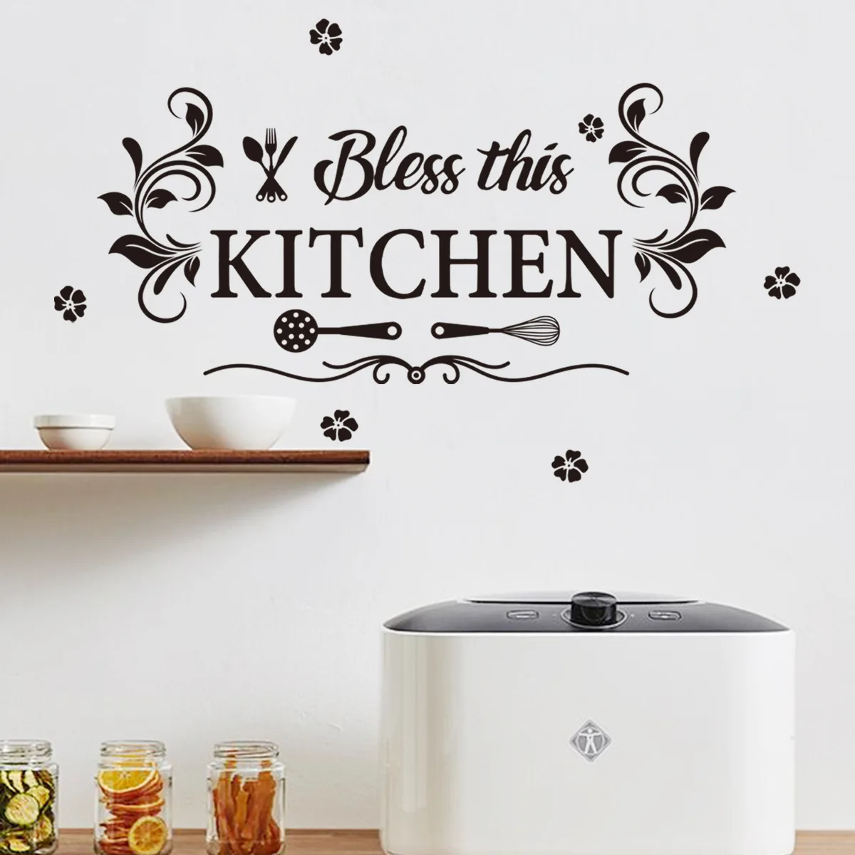 Hot Kitchen Wall Sticker Custom Waterproof Removable Decorative Flower
