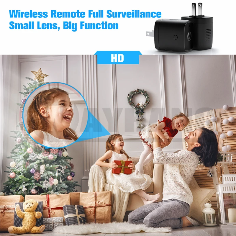 1080P Wifi Micro Camera Wall Charger Cam Night Vision Motion Detect Camcorder HD Covert Surveillance Security Cam for Smart Home