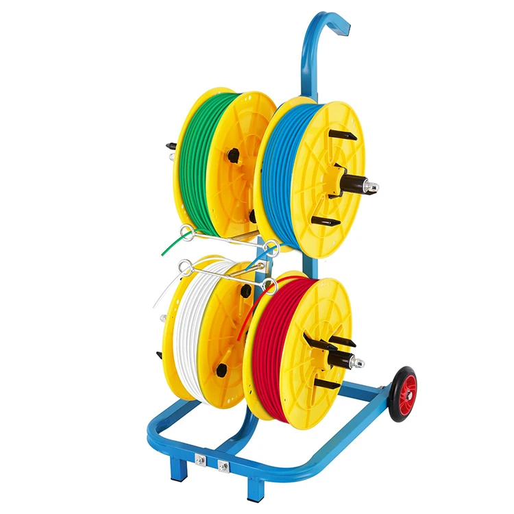 Jh-mech Wire Dispenser 4 Coils Wire Spool Rock With Wheels Holds Single ...