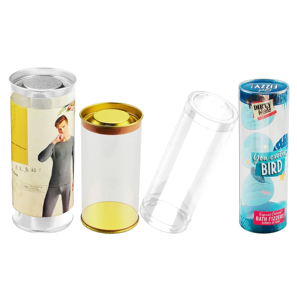 Clear Round Printed Containers, Recycled Plastic