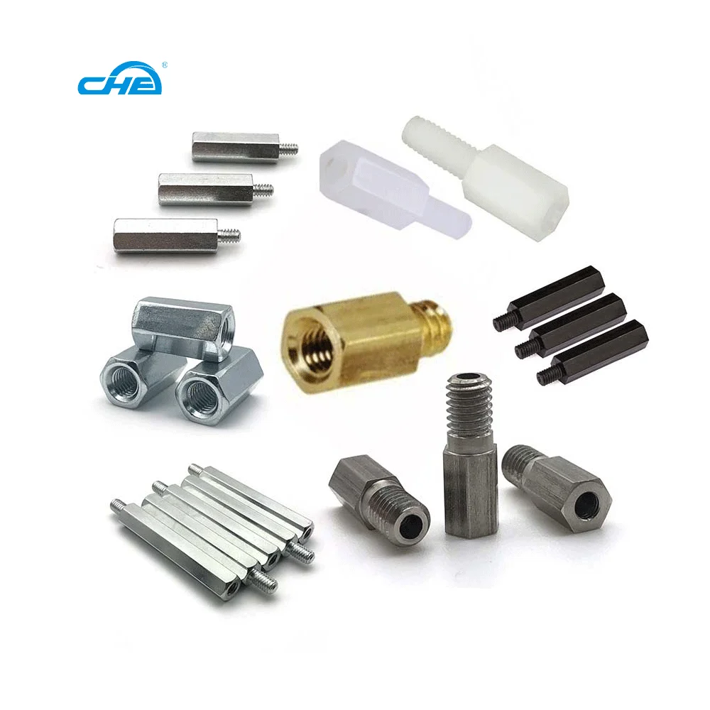 Standoffs De Alumínio M3 M4 M6 M8 M10 Standoff Plástico De Aço Inoxidável Nylon Latão Redondo E Hexagonal Rosqueado Pcb Masculino Feminino Espaçador