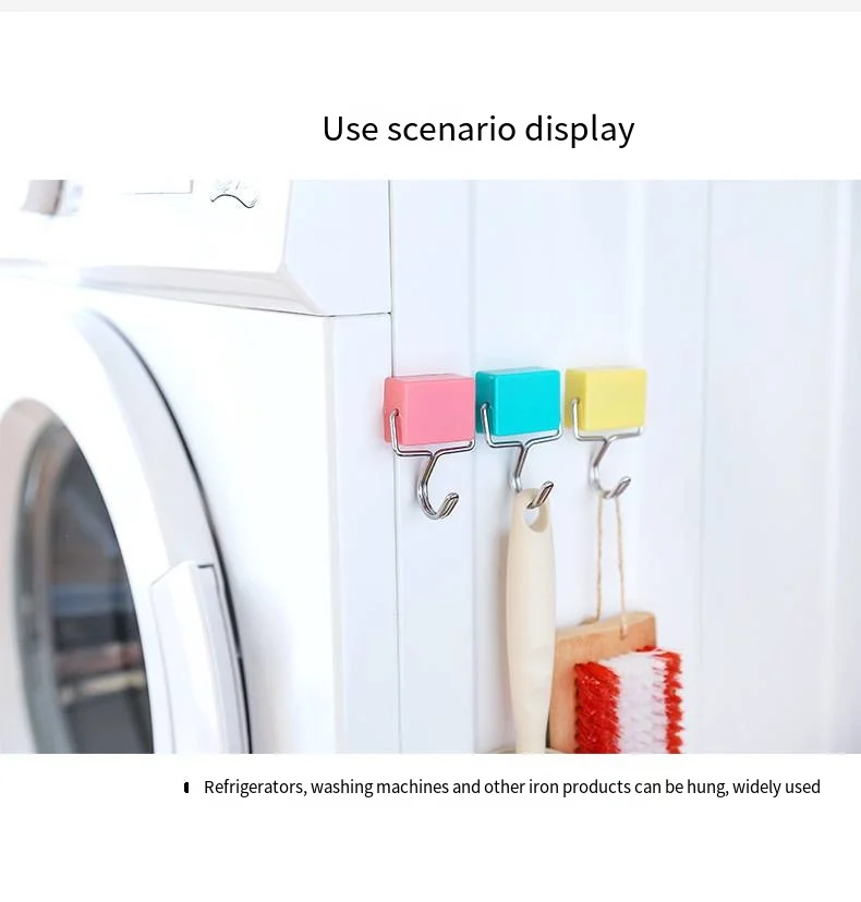 Japanese creative super suction magnetic hook microwave refrigerator without trace hanging magnet hook nail free manufacture