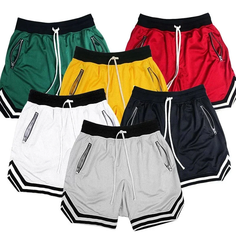 Plain Polyester Men's Basketball Shorts For Sport And Training_voghion.com