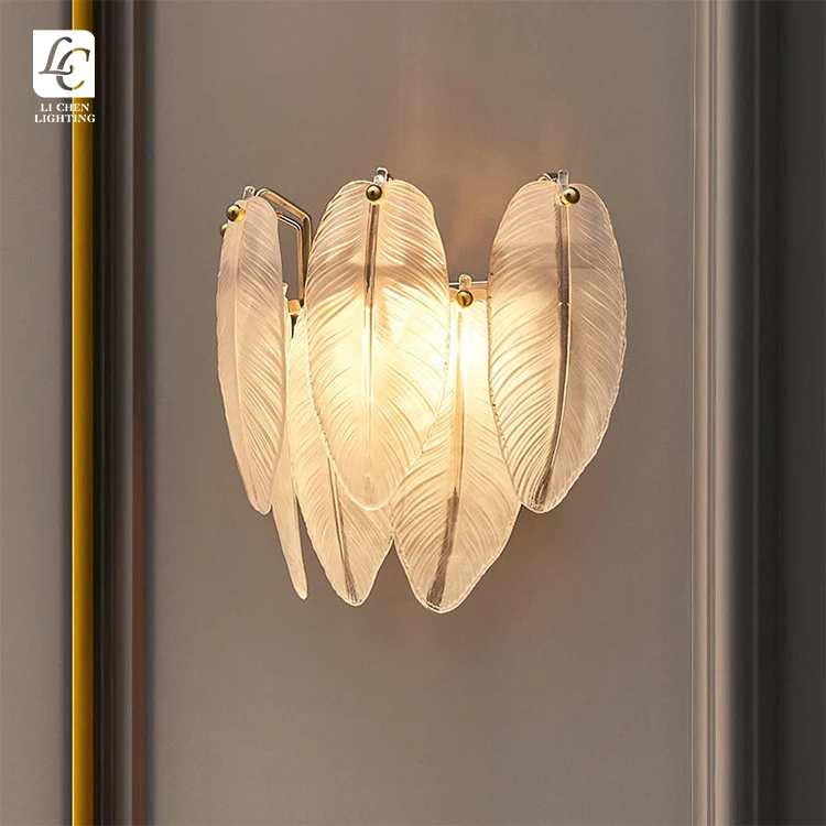 W0017 Luxury Art Deco Brass Wall Light – Creative Glass Sconce for Villa Corridor