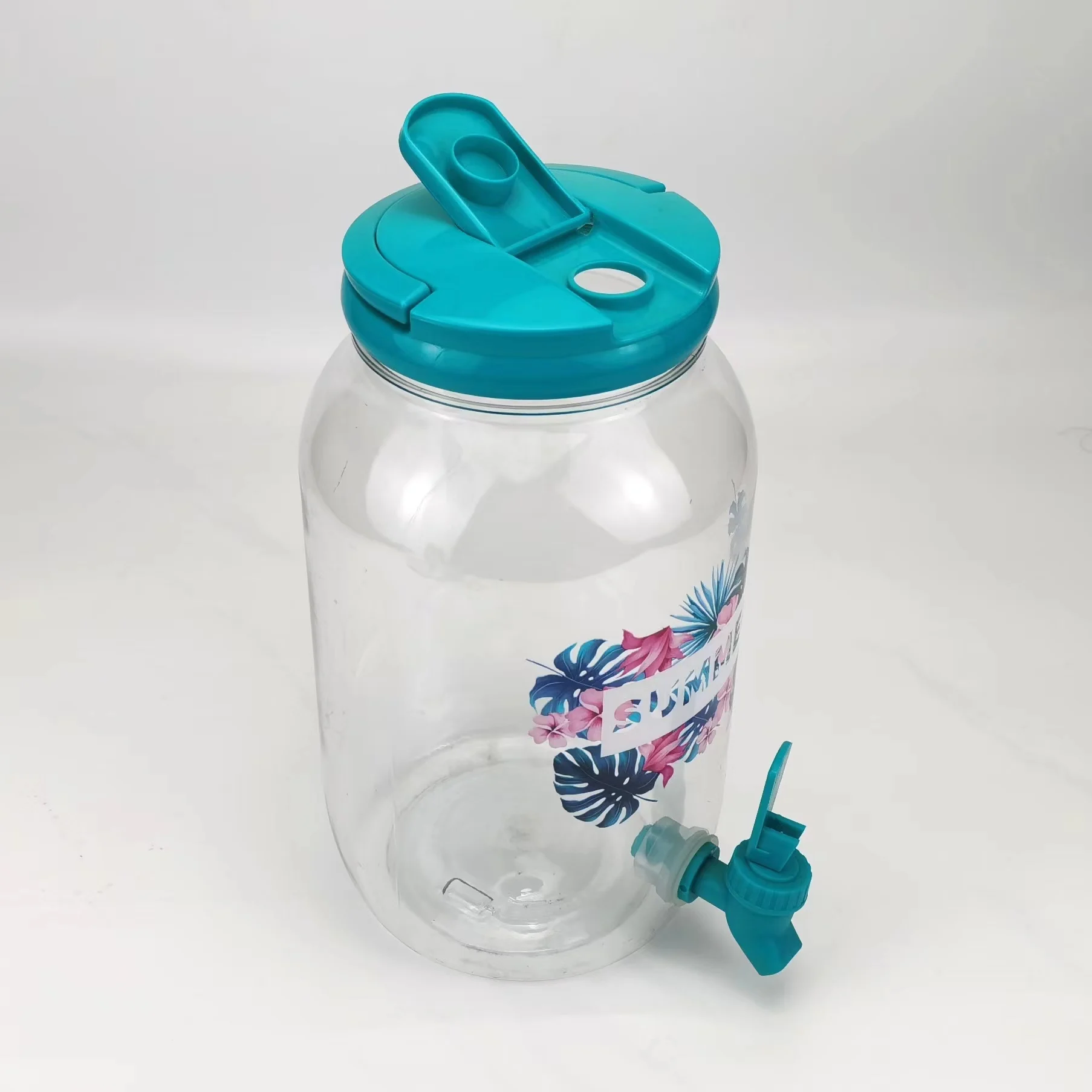 one gallon clear plastic drink dispenser