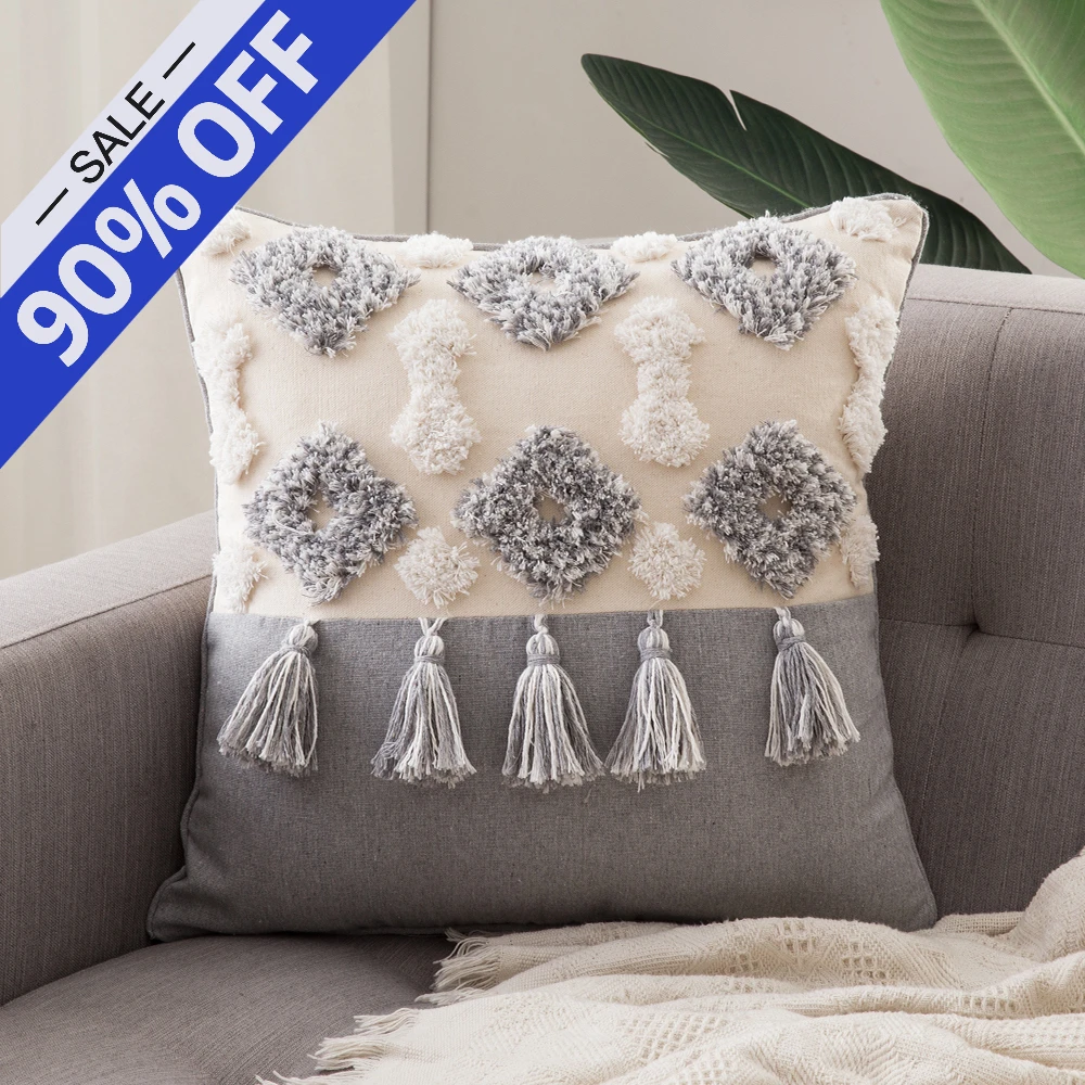 Promotion Wholesale Home Decor Boho Throw Pillow Cover Farmhouse Cotton