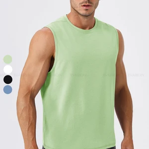 Wholesale Custom High Quality Men's Sports Tank Tops Breathable Plain Polyester Gym Wear for Fitness Running Workout