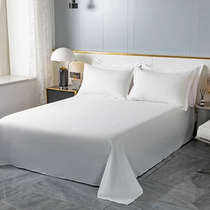 Wholesale Hotel Grade 200TC 100% Cotton Plain White Flat Sheet for Hotel Hospital & Home Use OEKO-TEX Certified