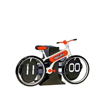 Stylish Arabic Number Wall Clock with Digital Electronic Display and Bike Table Clock Features