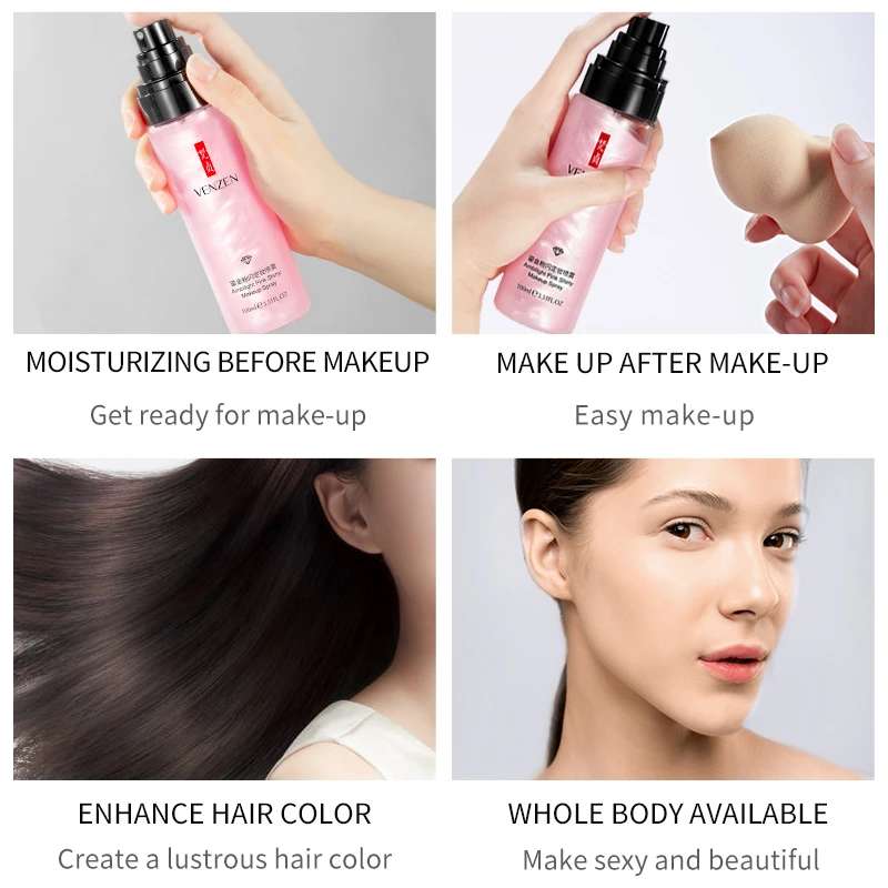 VEZE Quicksand Make up Moisturizing Toner Sweatproof Oil Control Moisturizing Spray Sunscreen Facial Spray