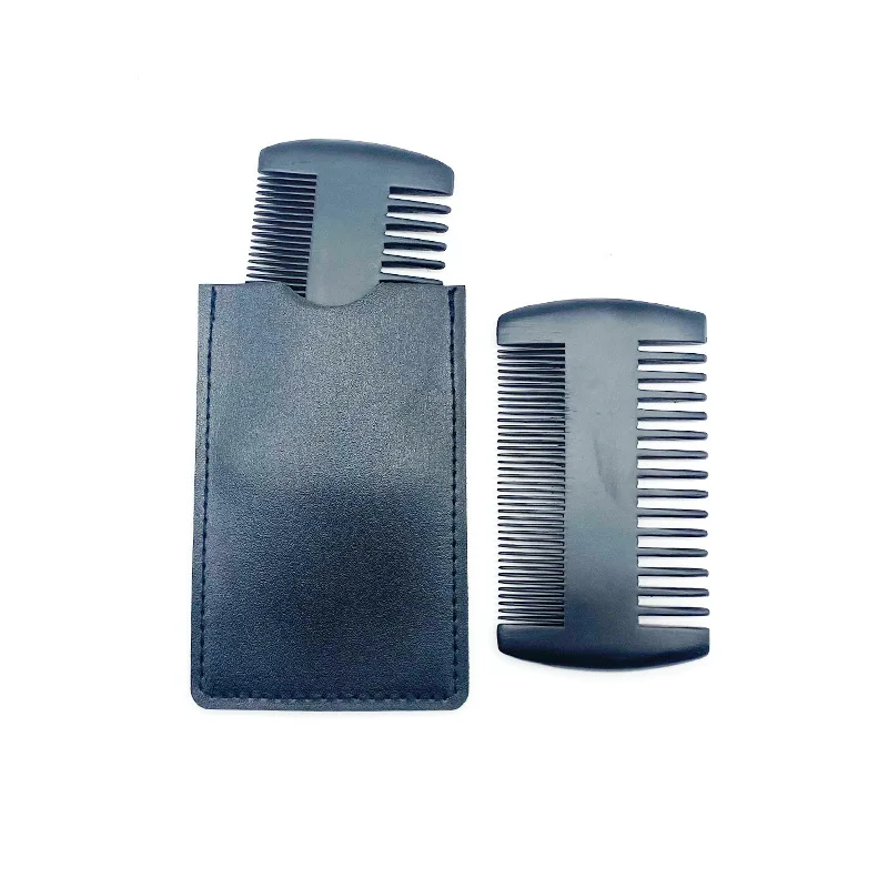 Personalized Anti Static Detangling Custom Double Teeth Wooden Mustache Comb Beard Pocket Comb