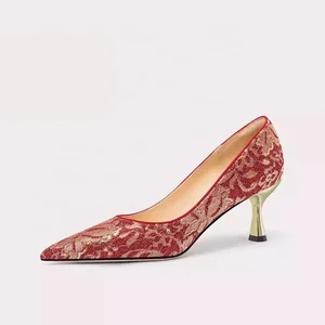 Women's Banquet Stiletto Heels Shoes Slim Mesh Cut-out Pointed Toe Fashionable Trend