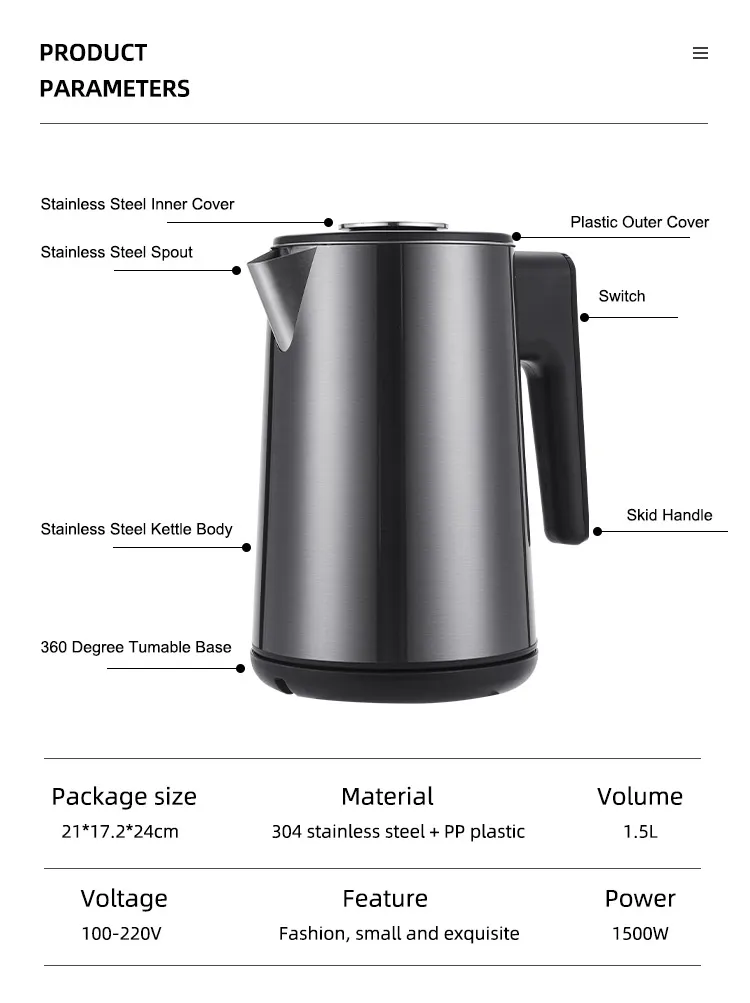 Electric Kettle 1.5l,Manufacturer Wholesale And Direct Sales,Reliable