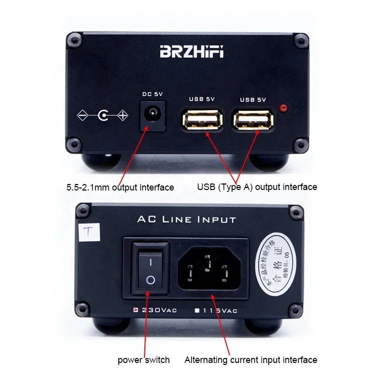 BRZHIFI 5V USB 15WDCポートデュアル出力フィーバーリニア電源DC電圧レギュレーターCAS多機能電源