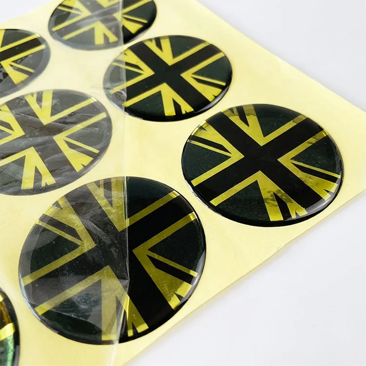 Union Flag/Jack Resin Domed Gel Stickers - Set Of 5, Free Shipping
